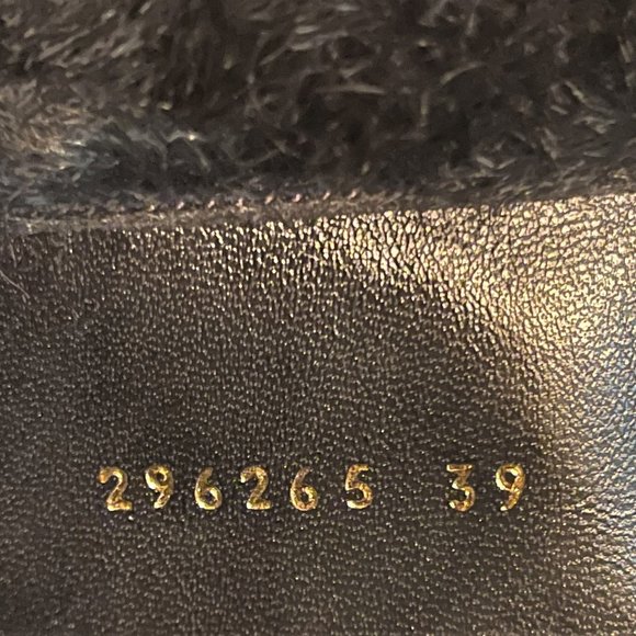 - GUCCI Suede Shearling Fur Microguccissima Courtney Tall Wedge Platform B… - Picture 8 of 8